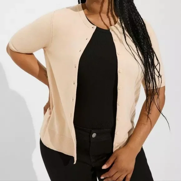 Torrid Women's Beige Button-Down Cardigan - Picture 11 of 12
